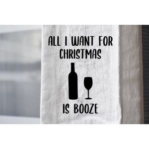 Christmas kitchen tea towel, handmade